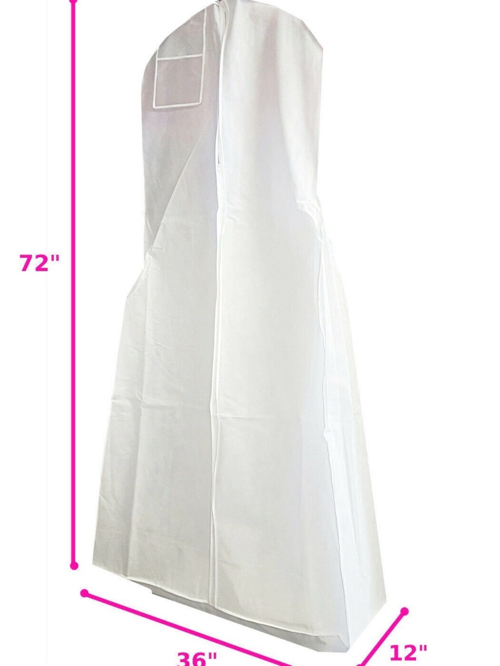 White Garment Bag with Clear ID Window